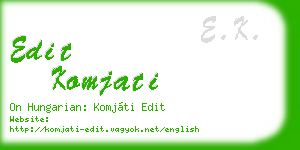 edit komjati business card